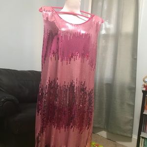 Pink sequined party dress